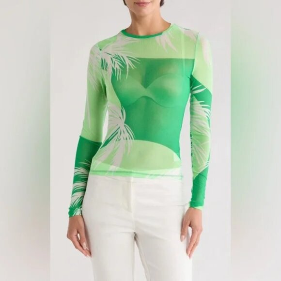 AFRM Tops - AFRM Los Angeles Sunny Long Sleeve Top Palm Dot NWT - (S)